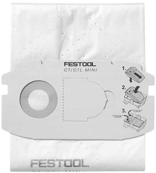 Festool SELFCLEAN filter bag, 5x, CT Midi - 498411