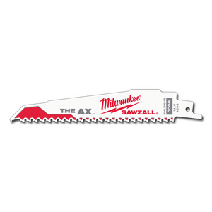 Milwaukee 6" 5 TPI The Ax Sawzall  Blade (5 Pk) - 48-00-5021