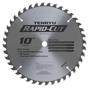 Tenryu 10" 40 Tooth Semi-Smooth Wood Blade - RS-25540