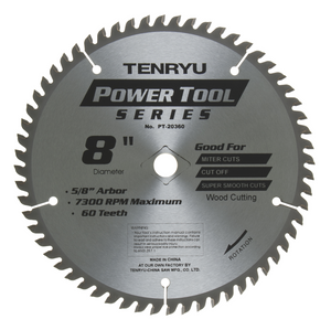 Tenryu 8" 60 Tooth Smooth Wood Blade - PT-20360