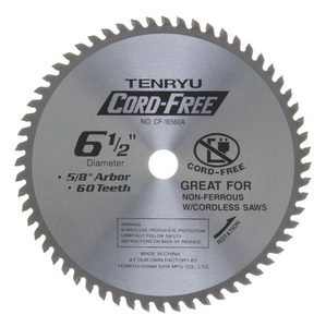 Tenryu 6-1/2" 60 Tooth Burr-Free Non-Ferrous/Aluminum Blade - CF-16560A