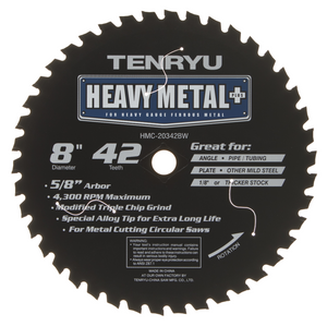 Tenryu 8" 42 Tooth Burr-Free Steel Blade - HMC-20342BW