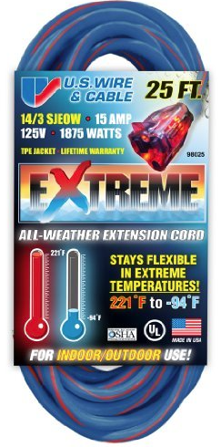 US Wire 14/3 All-Weather 25' Extension Cord - 98025