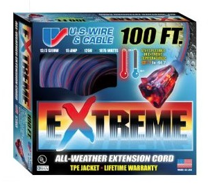 US Wire 12/3 All-Weather 100' Extension Cord - 99100