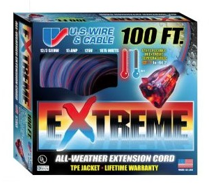 US Wire 12/3 All-Weather 100' Extension Cord - 99100 – tradetool