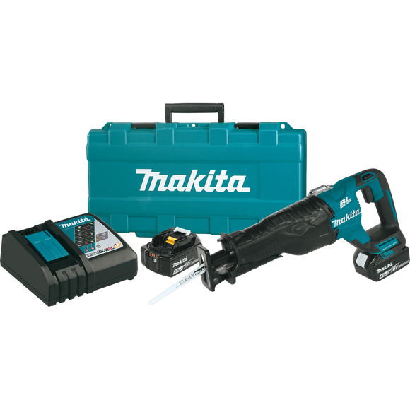 Makita 18 Volt LXT Lithium-Ion Brushless Cordless Recipro Saw Kit, 4.0 Ah - XRJ05M