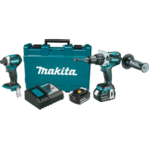 Makita 18 Volt LXT Lithium-Ion Brushless Cordless 2-Piece Combo Kit (Hammer Drill/ Impact Driver) 4.0 Ah - XT268M